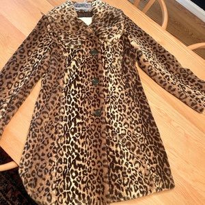 Faux Leopard Peacoat